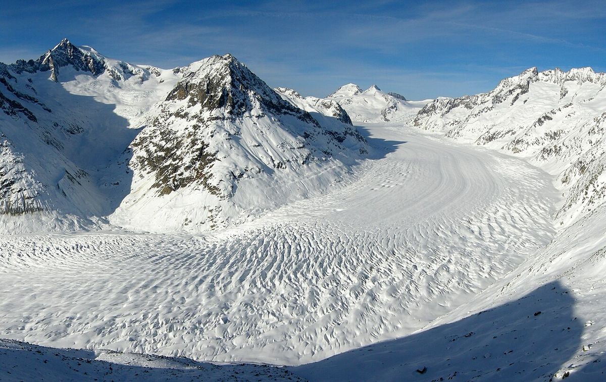 Aletsch Glacier viewed from the Eggishorn area.